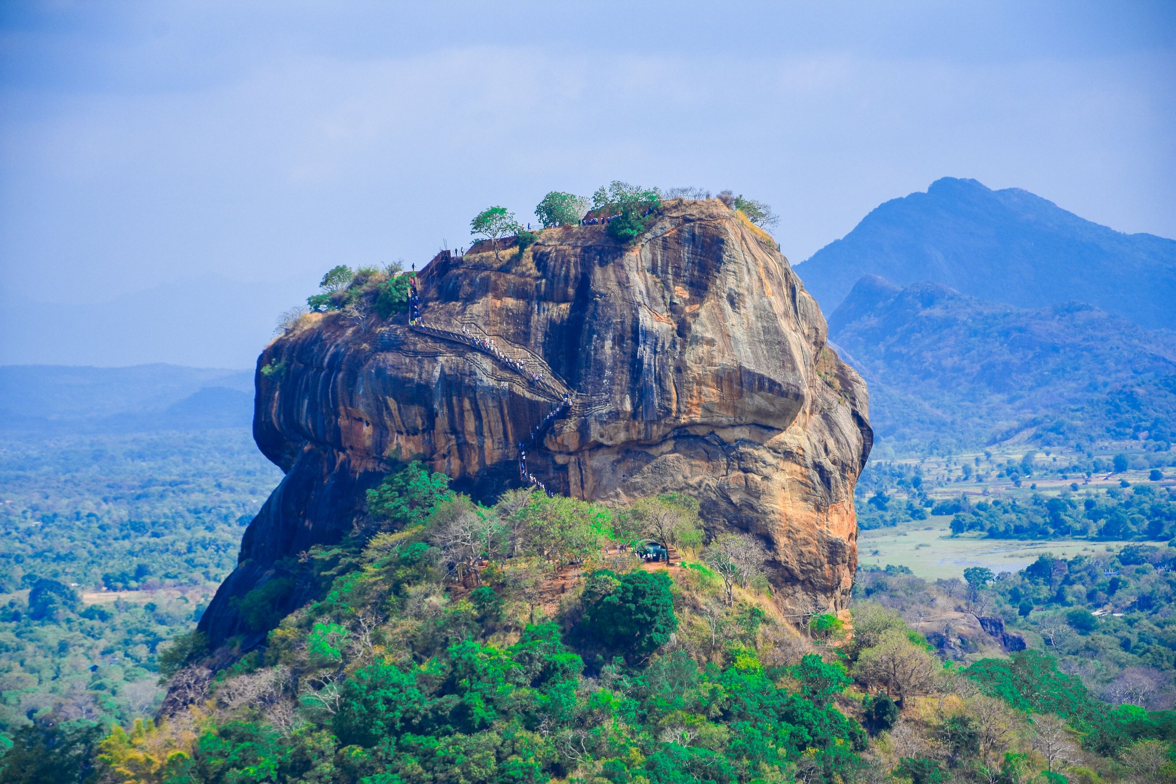 Sigiriya rock fortress rising above the Sri Lankan jungle