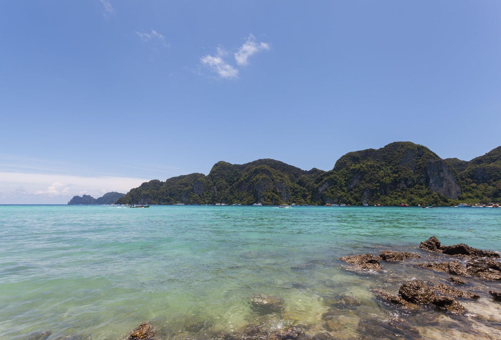 Turquoise bay and limestone karsts on Ko Phi Phi, Thailand